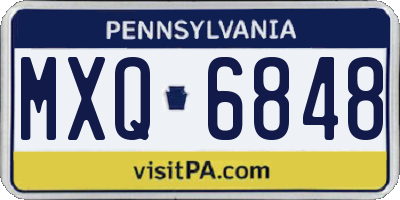PA license plate MXQ6848