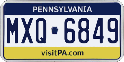 PA license plate MXQ6849