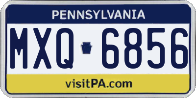 PA license plate MXQ6856