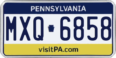 PA license plate MXQ6858