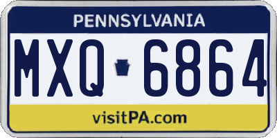 PA license plate MXQ6864