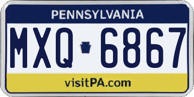 PA license plate MXQ6867