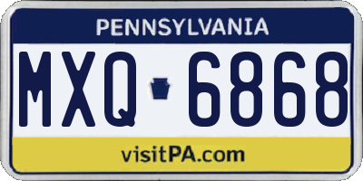 PA license plate MXQ6868