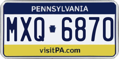 PA license plate MXQ6870