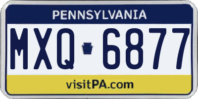 PA license plate MXQ6877