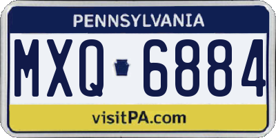 PA license plate MXQ6884