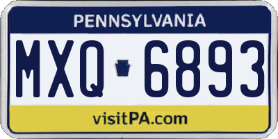 PA license plate MXQ6893