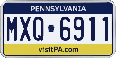 PA license plate MXQ6911