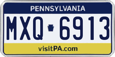PA license plate MXQ6913