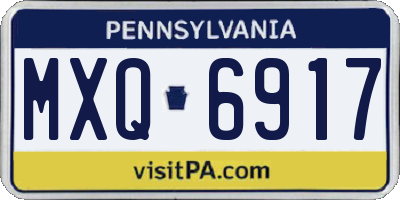 PA license plate MXQ6917