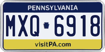 PA license plate MXQ6918