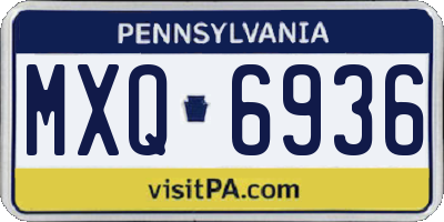 PA license plate MXQ6936