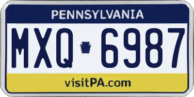 PA license plate MXQ6987