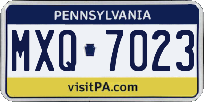 PA license plate MXQ7023