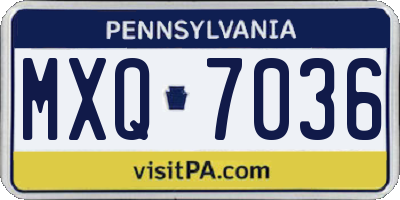 PA license plate MXQ7036