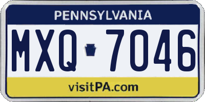 PA license plate MXQ7046