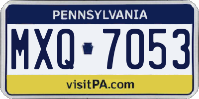 PA license plate MXQ7053