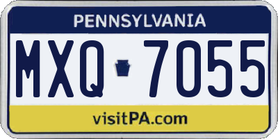 PA license plate MXQ7055
