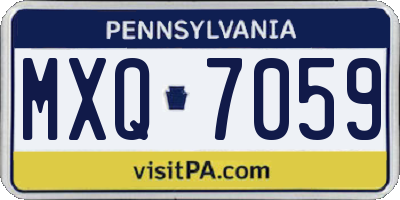 PA license plate MXQ7059