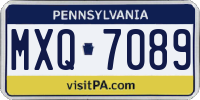 PA license plate MXQ7089