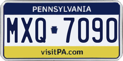 PA license plate MXQ7090