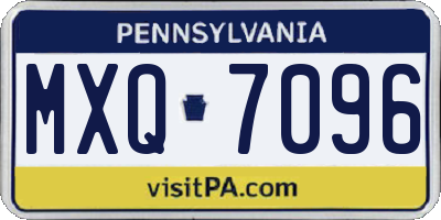 PA license plate MXQ7096