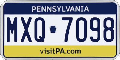 PA license plate MXQ7098