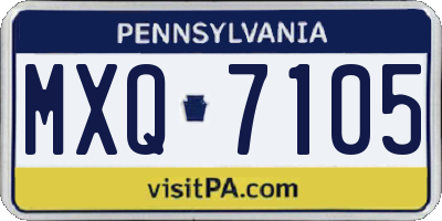 PA license plate MXQ7105