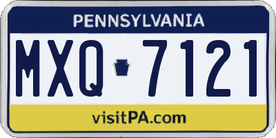 PA license plate MXQ7121