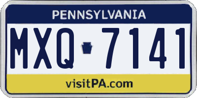 PA license plate MXQ7141