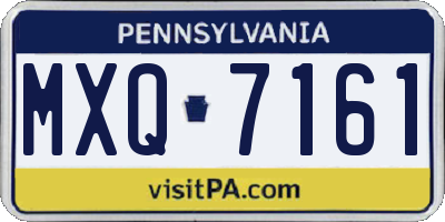 PA license plate MXQ7161