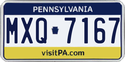 PA license plate MXQ7167