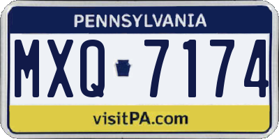 PA license plate MXQ7174