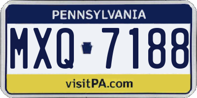 PA license plate MXQ7188