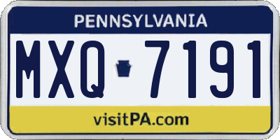 PA license plate MXQ7191