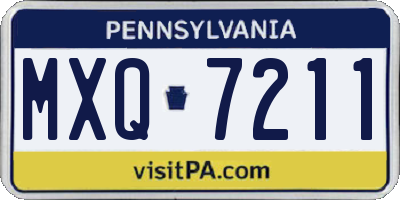 PA license plate MXQ7211