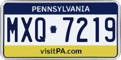 PA license plate MXQ7219