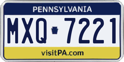 PA license plate MXQ7221