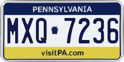 PA license plate MXQ7236