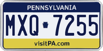 PA license plate MXQ7255