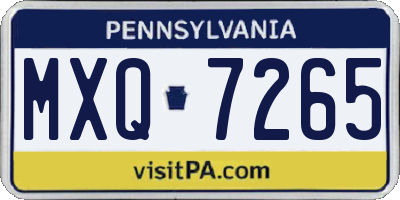 PA license plate MXQ7265