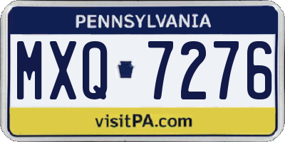 PA license plate MXQ7276