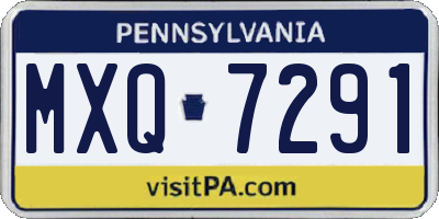 PA license plate MXQ7291