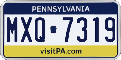 PA license plate MXQ7319