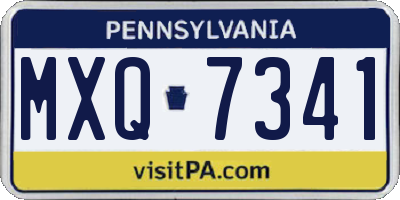 PA license plate MXQ7341