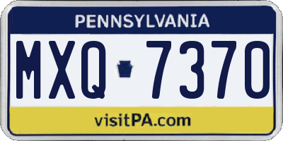 PA license plate MXQ7370