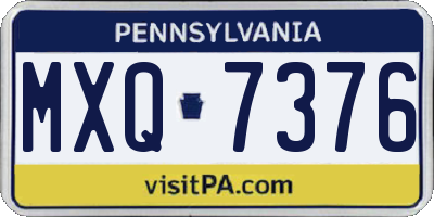 PA license plate MXQ7376