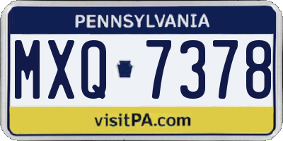PA license plate MXQ7378