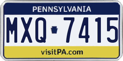 PA license plate MXQ7415