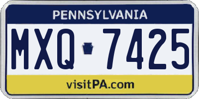 PA license plate MXQ7425